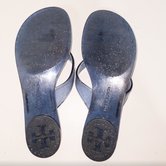 Tory Burch Thora Jelly Glitter Thong Flip Flops | Ocean Blue 🌊 | Size 5 Women’s - Picture 3 of 3